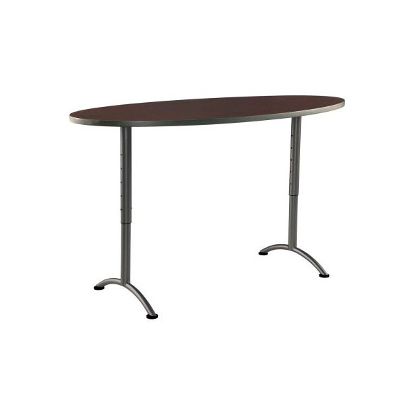 Iceberg ARC Oval Adjustable Height Sit-to-Stand Table, Grey Walnut Top, 36 in W x 72 in L 69624 - main